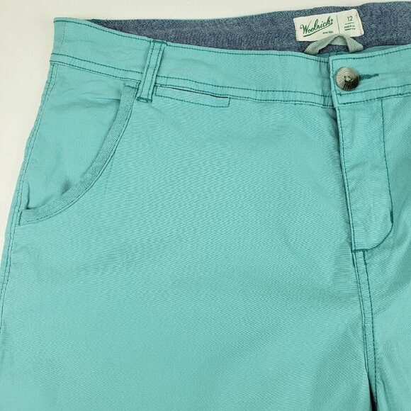 Woolrich Vista Point Eco Rich Capri Pants Teal Womens 12 Convertible Shorts - Picture 4 of 13